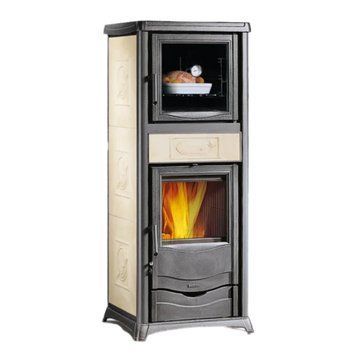 Варочная печь-камин La Nordica TERMOROSSELLA PLUS FORNO DSA 11,1 кВт с водяным контуром и духовкой (CERAMICA Liberty Panna) 3004502 фото