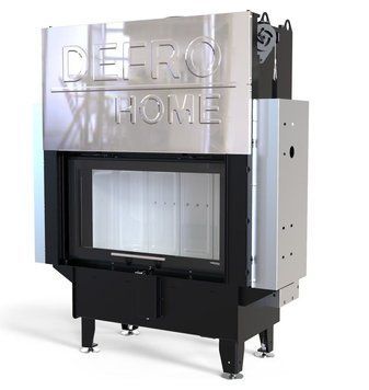 Стальная каминная топка с водяным контуром Defro Home RIVA ME G SHORT 19 кВт с гильотиной (черный шамот) KOM-RI-ME-G-SHORT-black clam фото