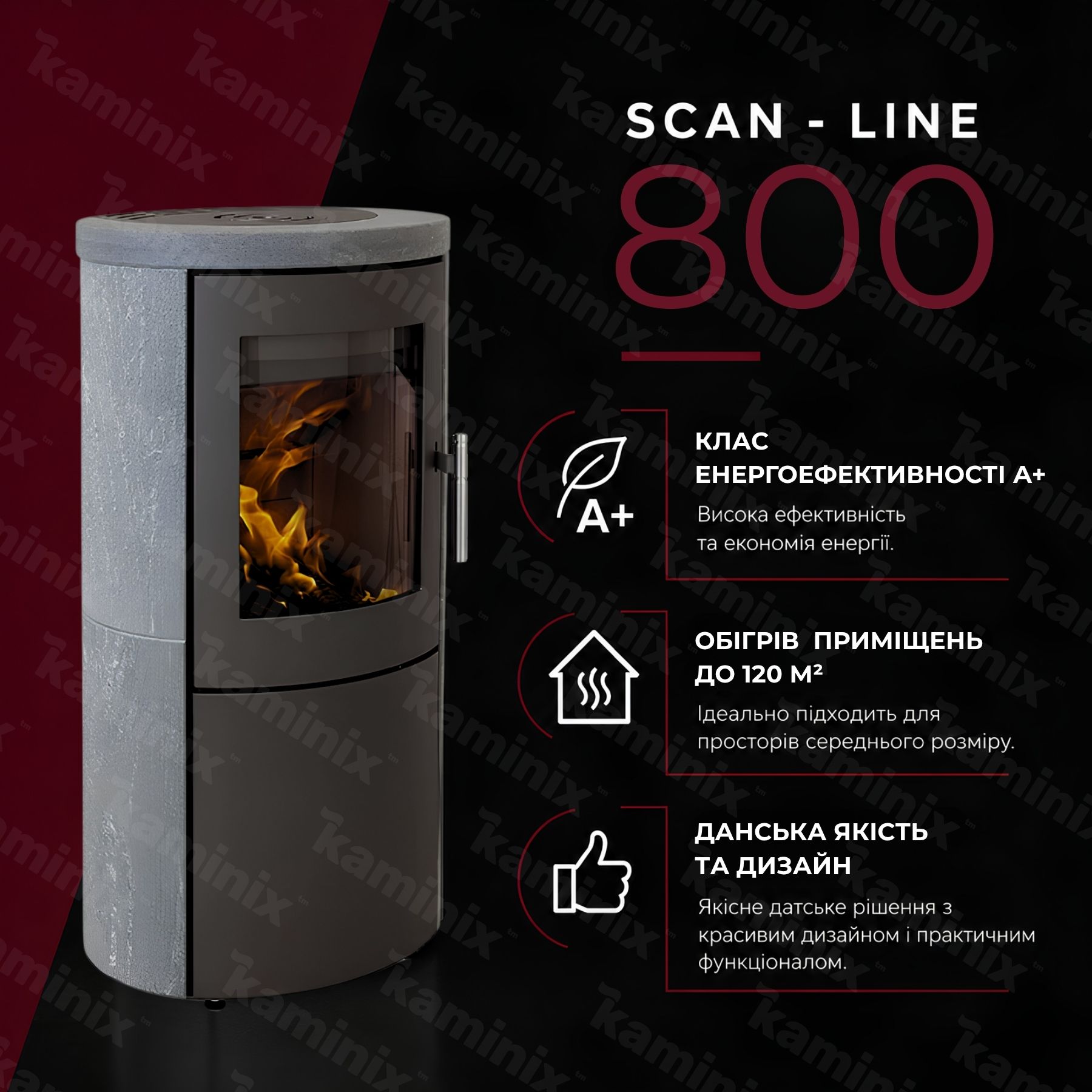 Переваги печі Heta Scan-Line 800