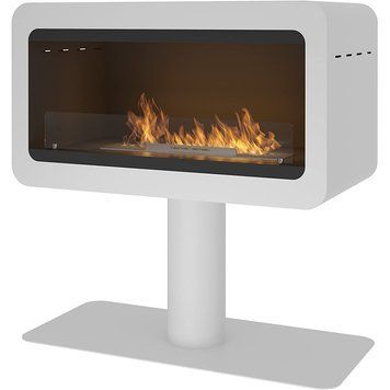 Напольный биокамин Infire INECCO с обогревом (белый) 5903205742117 фото