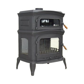 Чавунна піч-камін FLAME STOVE ALTARA LUX PREMIUM на дровах 18 кВт з духовкою FS-034 фото