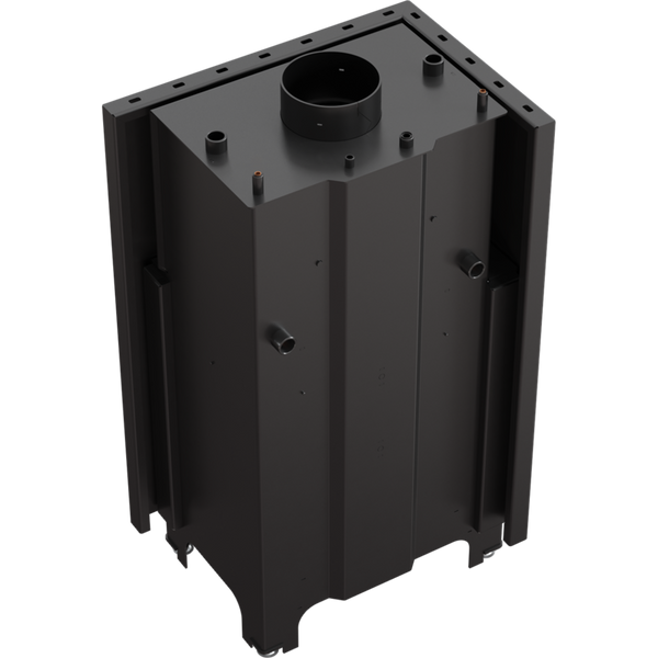 Стальная каминная топка Kratki MBZ 13 PW BS с водяным контуром 13 кВт (угловое левое стекло) MBZ/PW/13/L/BS/W фото