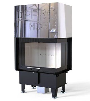 Стальная каминная топка DEFRO HOME INTRA SM BP G 10 кВт с гильотиной (белый шамот) KOM-PR-SM-BPG-white clam фото