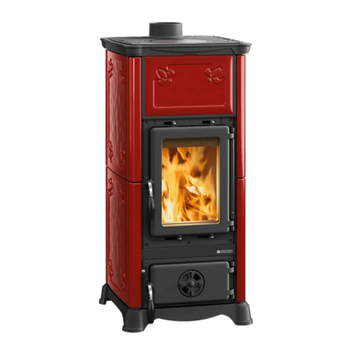 Чугунная печь-камин La Nordica EMILIANA Bordeaux 6,5 кВт с конфоркой на дровах 3009220 фото