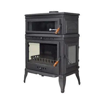 Чавунна піч-камін FLAME STOVE RETRO LUX DIK на дровах 13 кВт з духовкою FS-045 фото