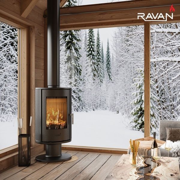 Чавунна піч камін Ravan Auron 12 кВт на дровах 5296 фото