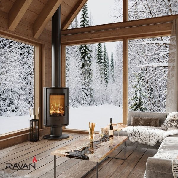 Чавунна піч камін Ravan Auron 12 кВт на дровах 5296 фото