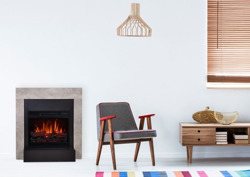 Каминокомплект AFLAMO SIMPLE LED 60 3D с обогревом (бетон) SIMPLE БЕТОН + LED 60 3D фото