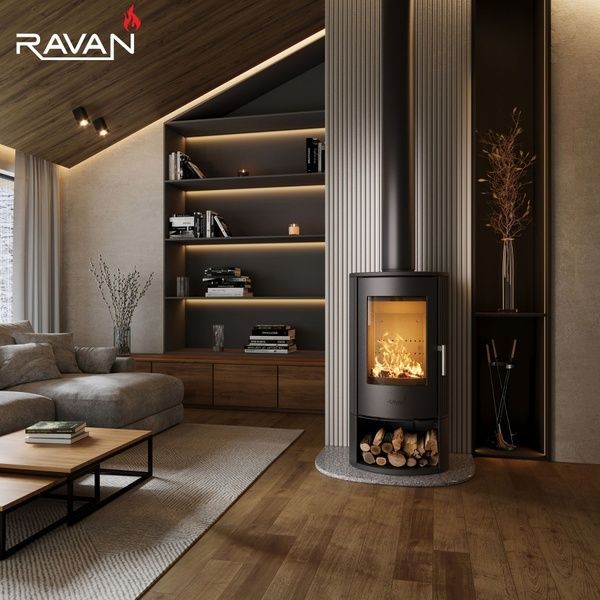 Чавунна піч камін Ravan Auron box 12 кВт на дровах 5297 фото