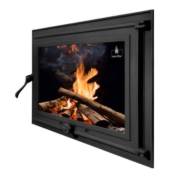 Чугунные дверцы Iron Fire Adam 640x440 мм для камина/барбекю с огнеупорным стеклом Robax 1259 фото