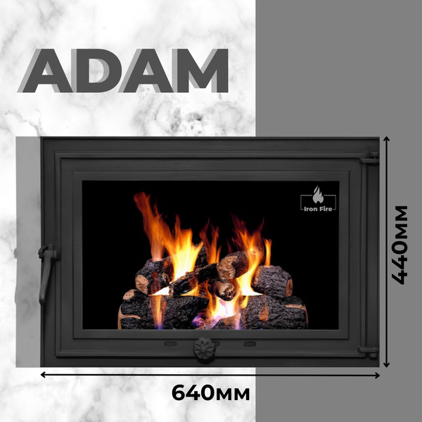 Чугунные дверцы Iron Fire Adam 640x440 мм для камина/барбекю с огнеупорным стеклом Robax 1259 фото
