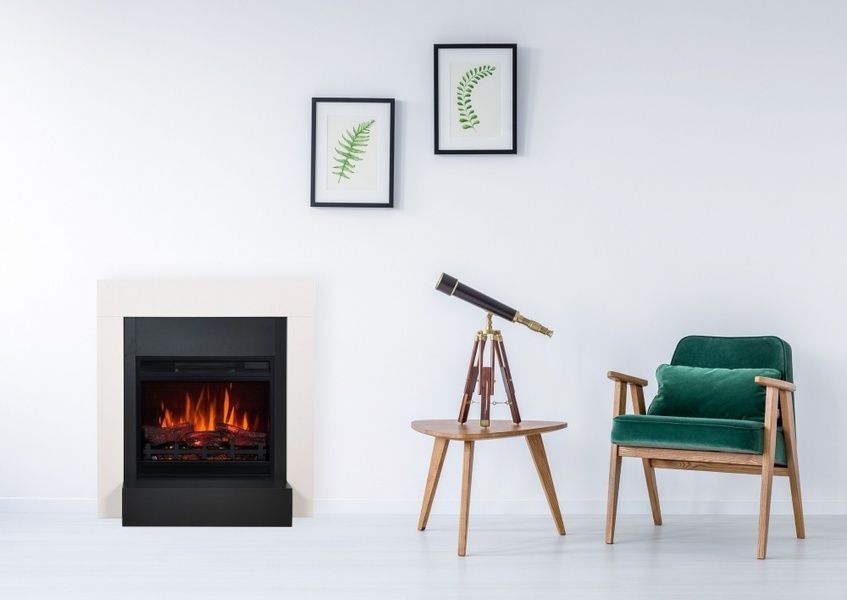Каминокомплект AFLAMO SIMPLE LED 60 3D с обогревом (белый) SIMPLE БІЛИЙ + LED 60 3D фото