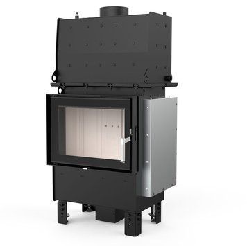Стальная каминная топка с водяным контуром Defro Home RIVA SM SHORT 16 кВт (белый шамот) KOM-RI-SM-SHORT-white clam фото