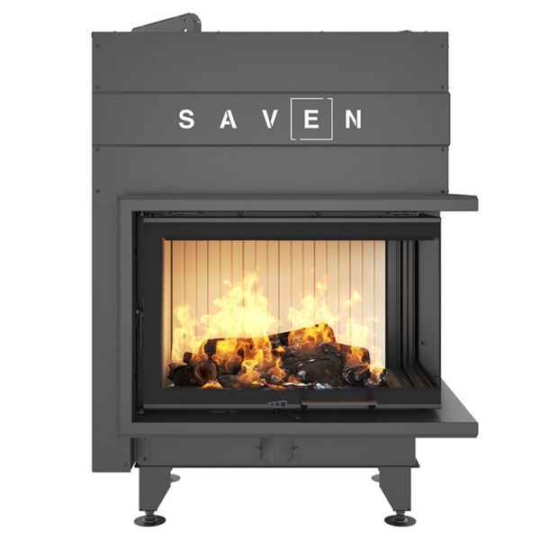 Сталева камінна топка SAVEN Energy Up 75х50х47R 15,1 кВт ECO з гільйотиною та кутовим склом SE/75/50/47/R/Up фото