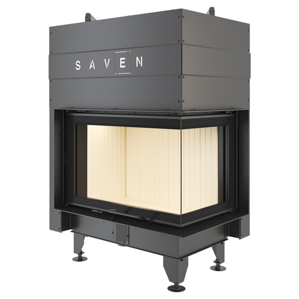 Сталева камінна топка SAVEN Energy Up 75х50х47R 15,1 кВт ECO з гільйотиною та кутовим склом SE/75/50/47/R/Up фото
