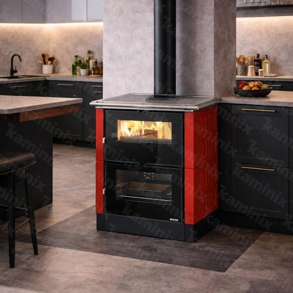 Кухонная печь на дровах La Nordica VERONA XXL 7,1 кВт (MAIOLICA Bordeaux) 3005520 фото