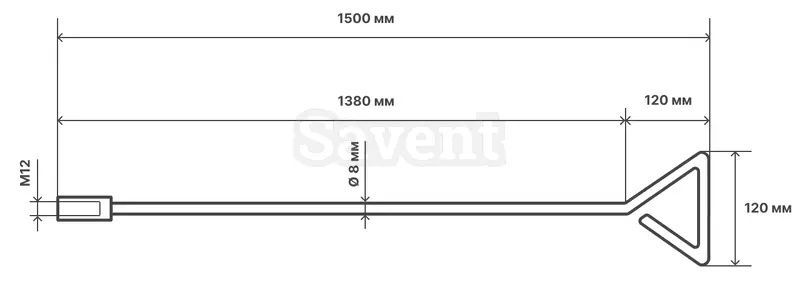 Стальная ручка для чистки теплообменника Savent 1,5 м 105314 фото
