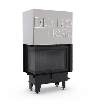 Стальная каминная топка DEFRO HOME IMPULS SM BL G 9,4 кВт с гильотиной (черный шамот) KOM-IMP-SM-BLG-G-black clam фото