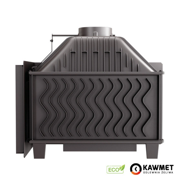 Чугунная каминная топка KawMet W16 13,5 кВт с правым боковым стеклом KAW-MET W16 PB 13.5KW/EСO фото
