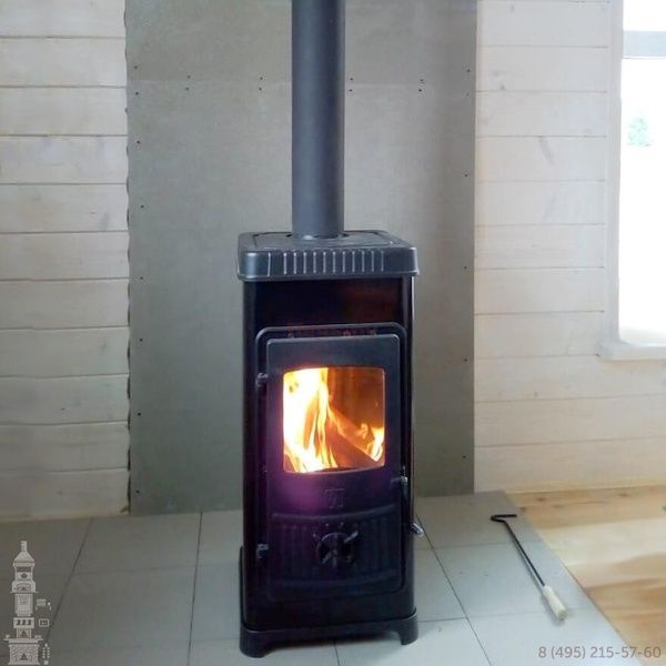 Чугунная печь-камин PLAMEN DORA 10 N 7.2 кВт на дровах (черная) 5200 фото