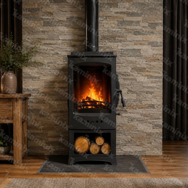 Чугунна піч-камін FLAME STOVE LODI з бічними дверцятами 5 кВт FS-205YK фото