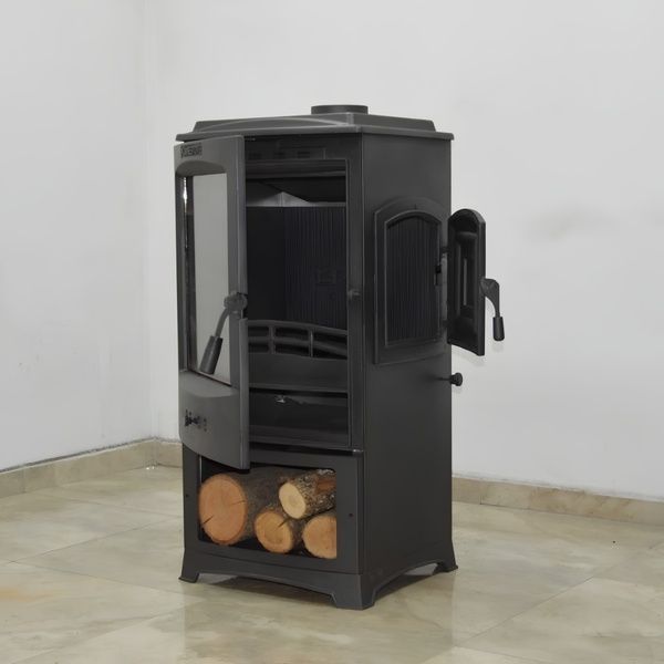 Чугунна піч-камін FLAME STOVE LODI з бічними дверцятами 5 кВт FS-205YK фото