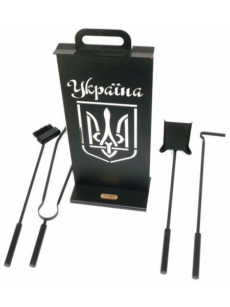 Набір для каміна FERRUM "Україна" з дровницею "Полумʼя" Україна Полумʼя 694 фото