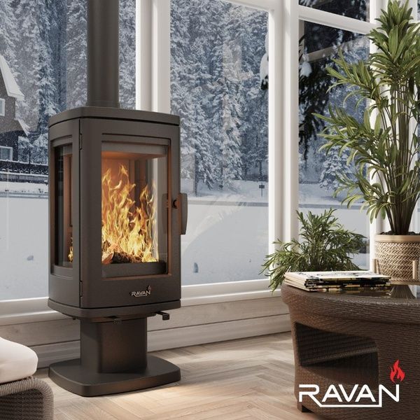 Чавунна піч камін Ravan Elis 10 кВт на дровах 5293 фото