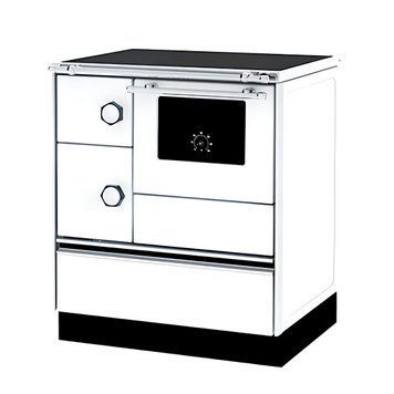 Кухонна піч на дровах ALFA-PLAM ALFA 70 E TERMO 12 кВт з духовкою та таплообмінником ALFA 70 E TERMO БІЛИЙ фото
