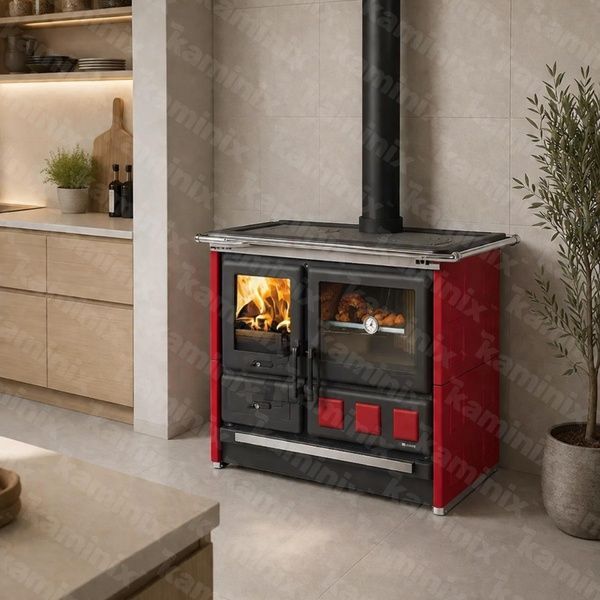 Кухонная печь на дровах La Nordica ROSA XXL 10,5 кВт (MAIOLICA Bordeaux) 3003720 фото