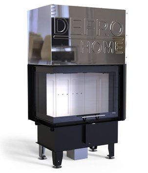 Сталева камінна топка DEFRO HOME INTRA SM BL G 10 кВт з гільйотиною (білий шамот) KOM-PR-SM-BLG-white clam фото
