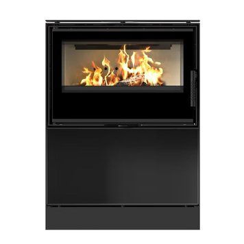 Сталева піч-камін Kratki KARI 70 W на дровах 8 кВт з нішею для дров KARI/70/W фото