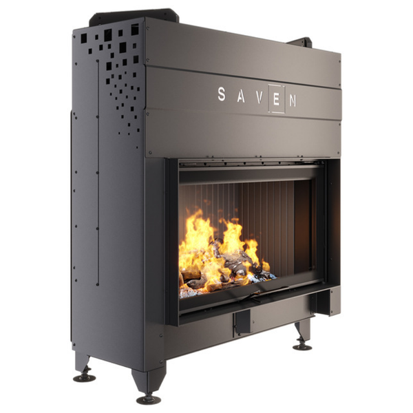 Сталева камінна топка SAVEN Energy Up 90&times;50 19 кВт ECO з гільйотиною (чорний шамот) SE/90/50/UP/BL фото
