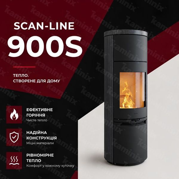 Теплоаккумулирующая печь-камин Heta Scan-Line 900S 6,8 кВт на дровах (Blackwood) 8059-019425/KON1802 фото