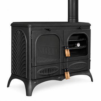Чавунна кухонна піч на дровах Flame Stove Palm Kuzineli Horizontal 15 кВт FS-065 фото