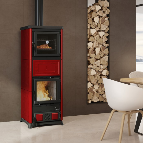 Чавунна піч-камін La Nordica NOVA FORNO Bordeaux 11,8 кВт з конфоркою та духовкою на дровах 3003220 фото