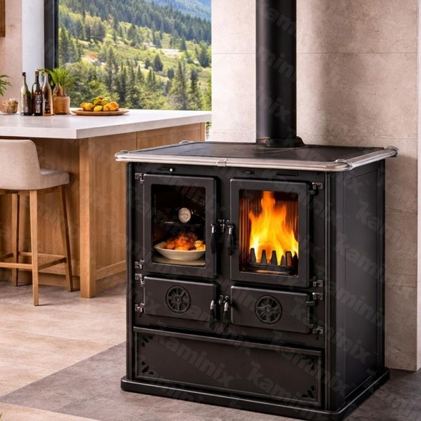 Кухонна піч на дровах La Nordica ROSETTA SX 7,9 кВт (STEEL Anthracite Black) 3003930 фото