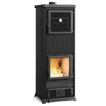 Чугунная печь-камин La Nordica NOVA FORNO STEEL 11,8 кВт с конфоркой и духовкой на дровах 3003230 фото