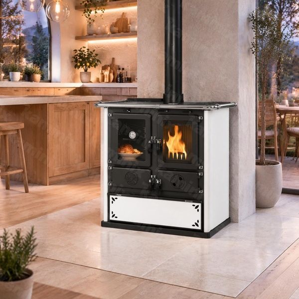 Кухонная печь на дровах La Nordica ROSETTA SX 7,9 кВт (STEEL Dotted White) 3003931 фото