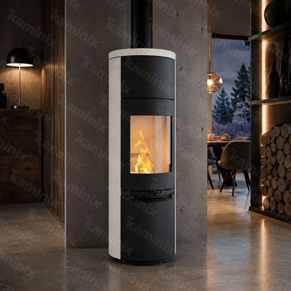 Теплоаккумулирующая печь-камин Heta Scan-Line 900S 6,8 кВт на дровах (Limestone) 8059-019425/KON1902 фото