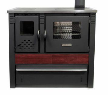 Кухонная печь на дровах Pro-Thermo Panonia красная с варочной поверхностью 5546 фото