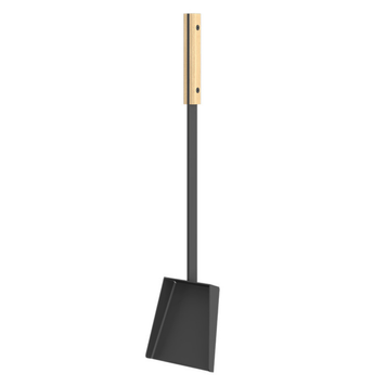 Сталева лопатка для каміна SAVEN Shovel L white 50 см з деревʼяною ручкою SH/L/W фото