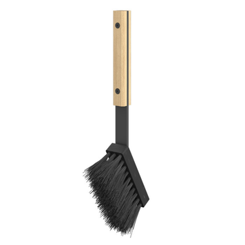 Сталева щітка для каміна SAVEN Brush S white 30 см з деревʼяною ручкою SB/S/W фото