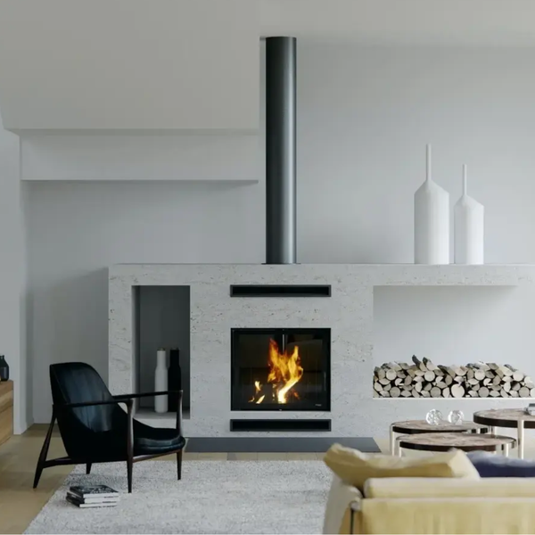 Сталева камінна топка DEFRO HOME PORTAL ME G 12 кВт з гільйотиною(чорний шамот) KOM-PORTAL-ME-G-black clam фото