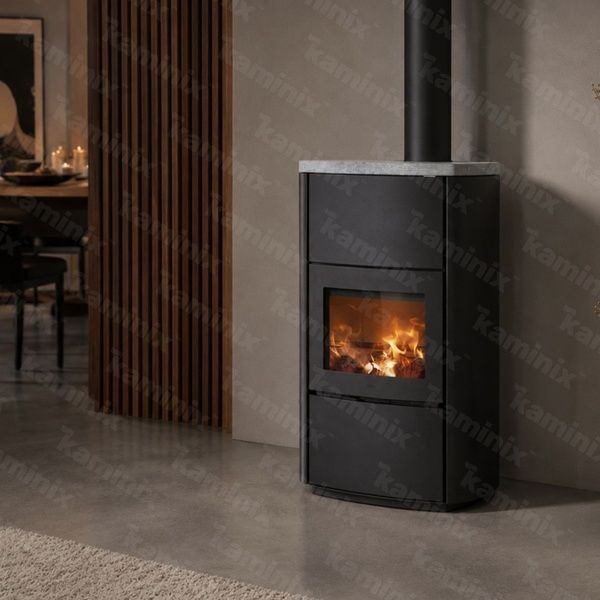 Теплоаккумулирующая печь-камин Heta Scan-Line 1000S 7,7 кВт на дровах (Soapstone top) 80570200/KON0122 фото