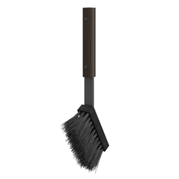 Сталева щітка для каміна SAVEN Brush S black 30 см з деревʼяною ручкою SB/S/BL фото