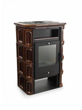 Кахельная печь-камин Nordflam CORIA на дровах 6 кВт (коричневый) Nordflam CORIA BROWN фото