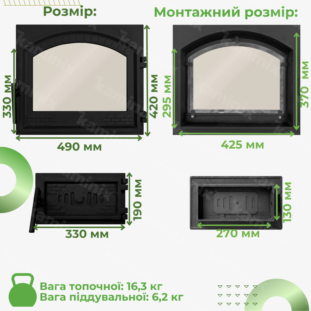 Сфери застосування комплекту дверцят Булат