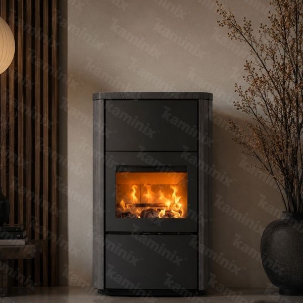 Теплоаккумулирующая печь-камин Heta Scan-Line 1000S 7,7 кВт на дровах (Blackwood) 80570200/KON1802 фото
