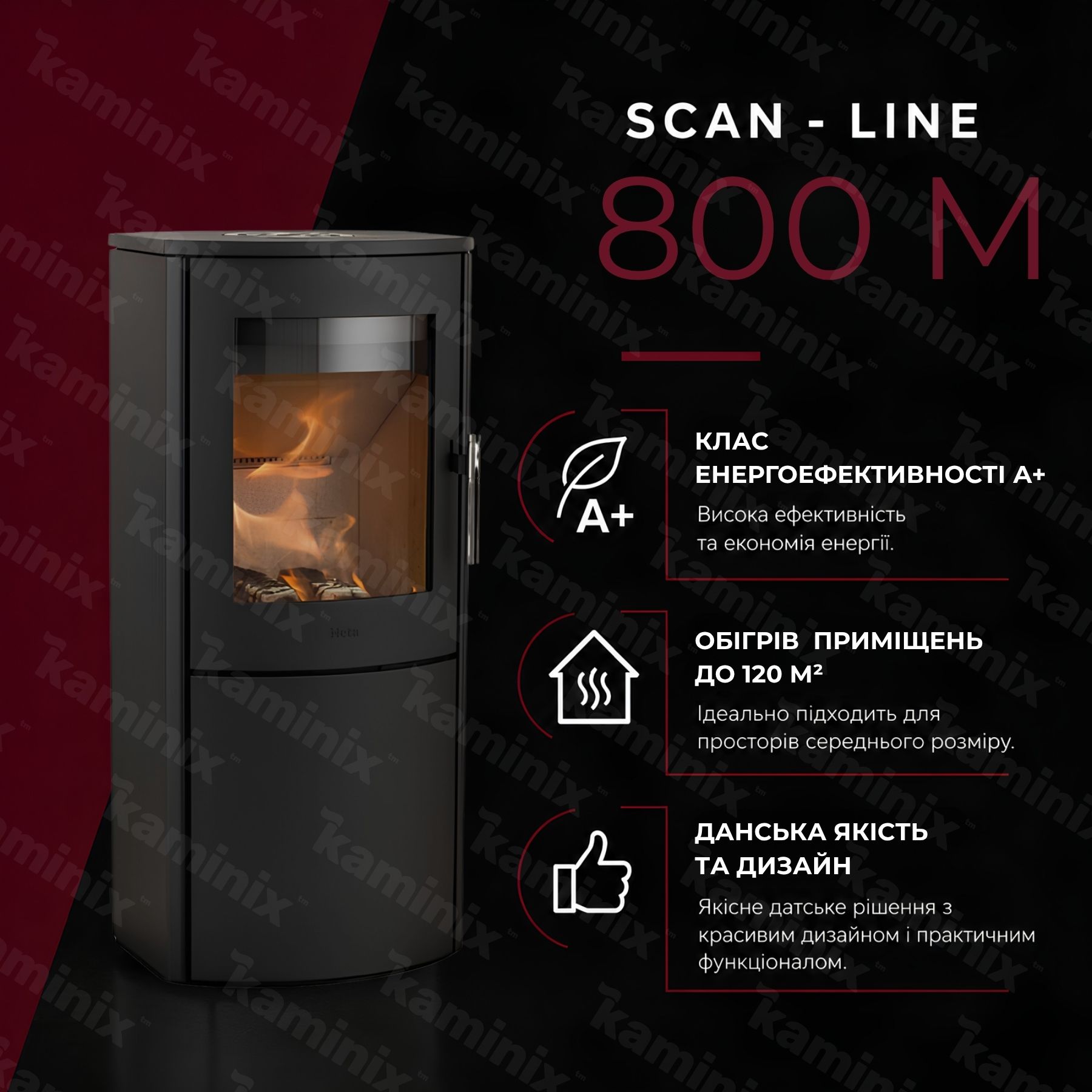 Переваги печі Heta Scan-Line 800